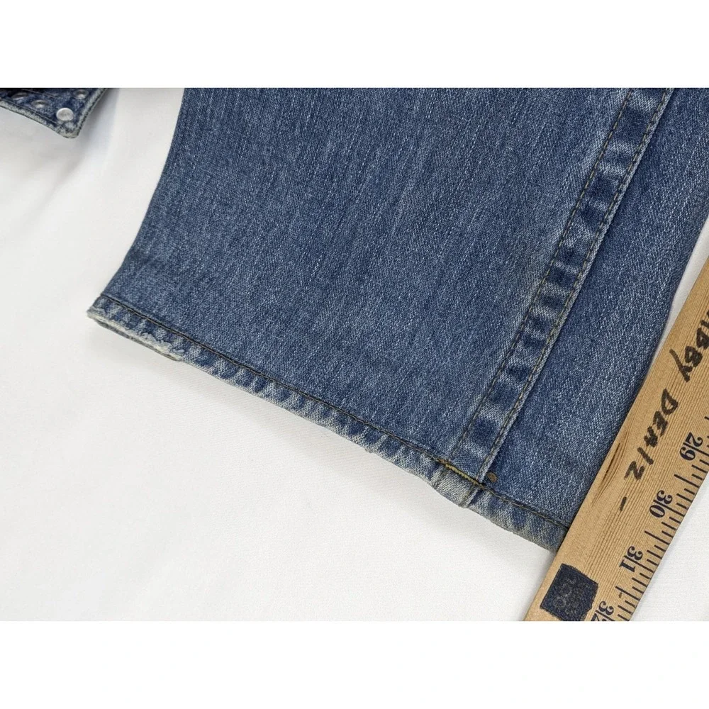 True Religion Billy Studded Distressed Bootcut Jeans Blue Mens 32x32 Made in USA